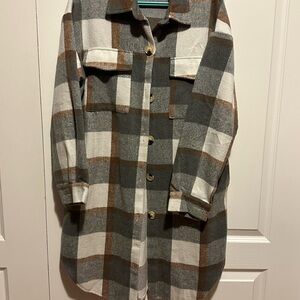 Plaid Button-Up Shacket
